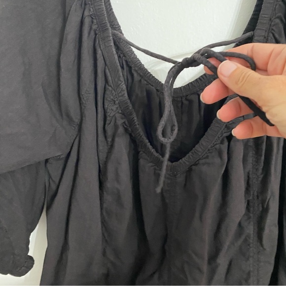 Daily Practice Anthropologie Black Comfy Mini Dress Balloon Sleeve Medium - Picture 3 of 9